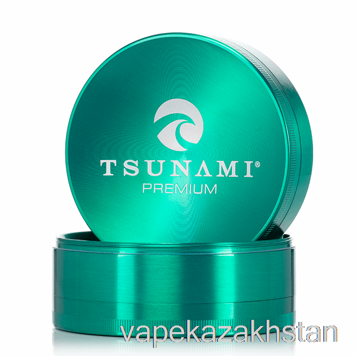 Vape Smoke Tsunami 3.9inch 4-Piece Sunken Top Grinder Green (100mm)